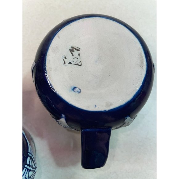 SET Vintage AG Wick Werke Blue Gray Porcelain Art Deco Mugs Cups Steins Germany - Picture 11 of 16